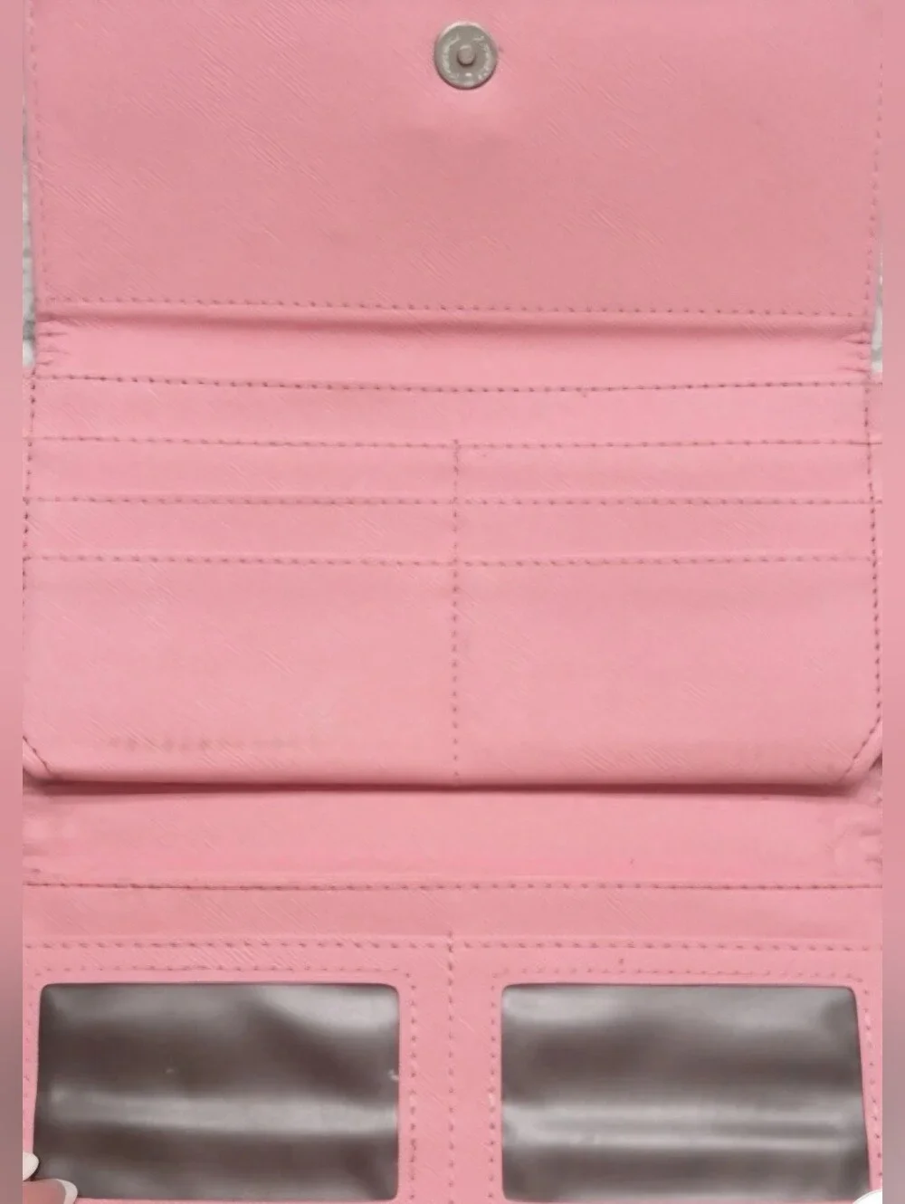 Louis Vuitton Brown & Pink Monogram Continental Wallet with Silver Hardware